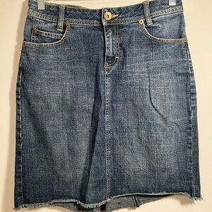 Women’s Denim Skirt with Brass Stud Detail